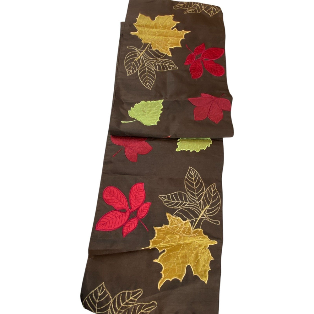 Sam Hedaya Table Maple Leaves Table Runner 13 in x 72 in Kitchen Dinner Party